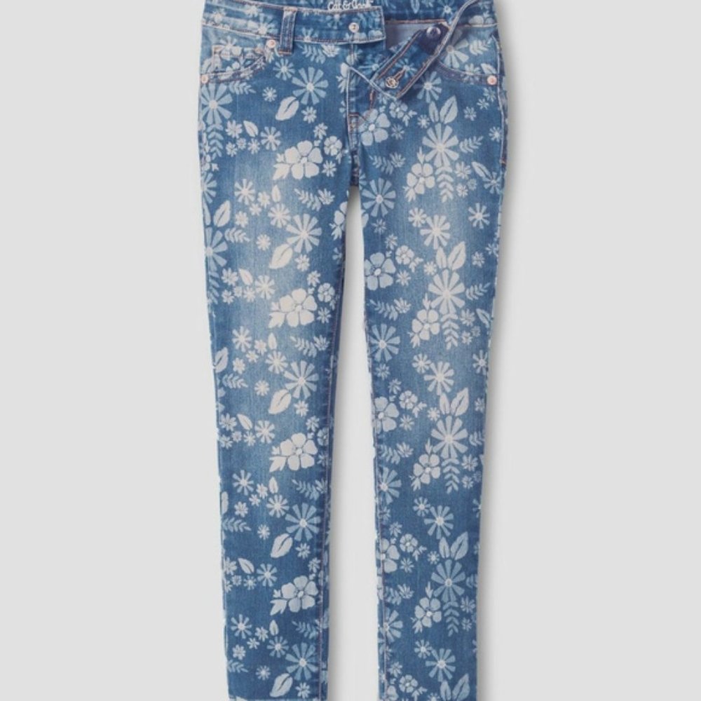 Floral Print Stretch Jeggings - Picture 1 of 3